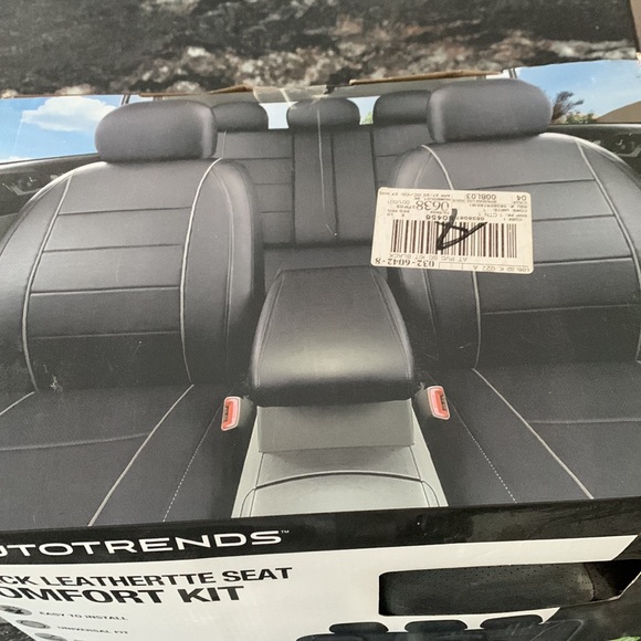 AUTOTRENDS Truck Black Durable Leatherette 3-piece set comfort Kit - Picture 8 of 8